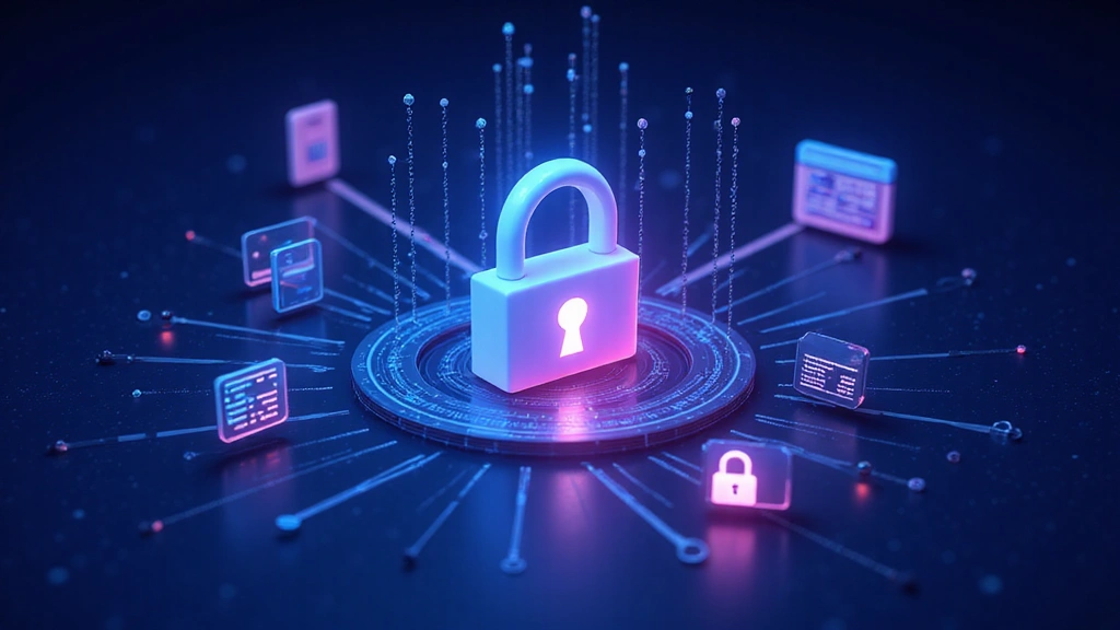 An abstract representation of data privacy and user control over personal information, with a lock icon and various digital elements circulating around it.